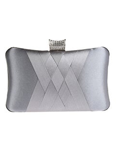 Braided Designer Clutch Grey