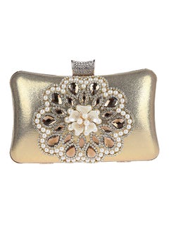 Stone Detail Clutch Gold