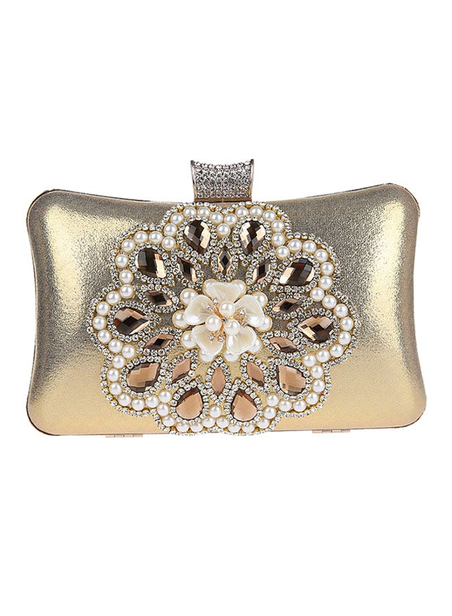 Generic - Stone Detail Clutch Gold - Image 1