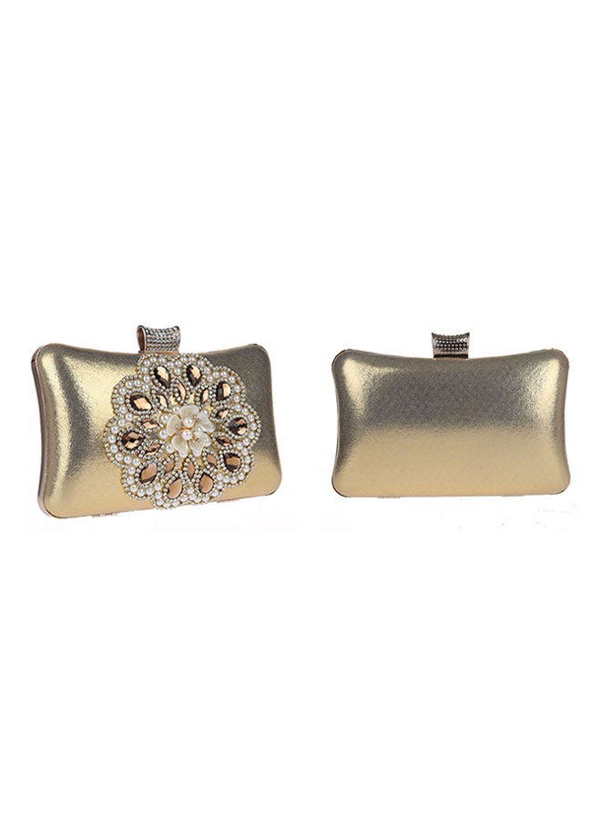 Generic - Stone Detail Clutch Gold - Image 1