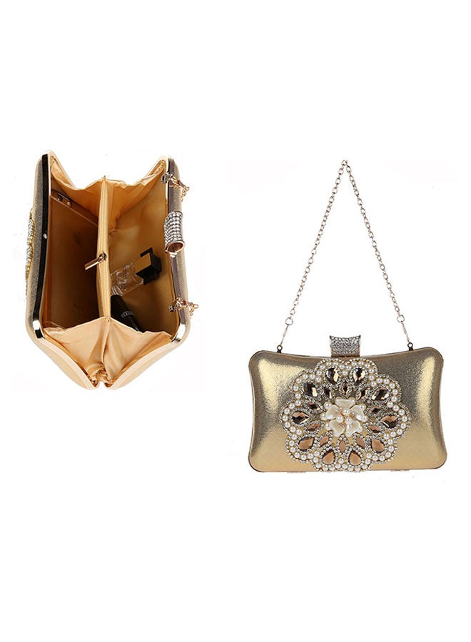 Generic - Stone Detail Clutch Gold - Image 1