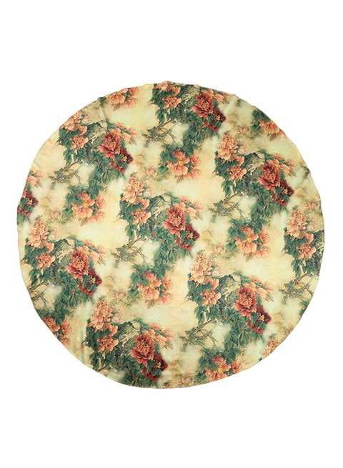 Round Floral Print Beach Towel Multicolour 145cm
