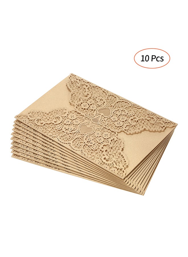 Pack Of 10 Pearl Paper Invitation Cards Holder  - Image 1
