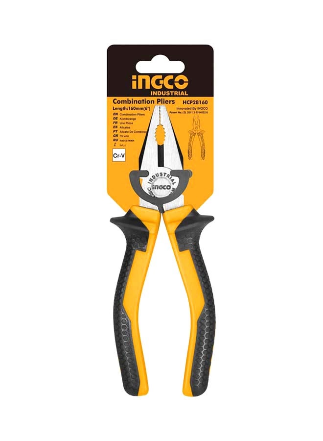 INGCO Combination Plier Black/Yellow/Silver 6inch 