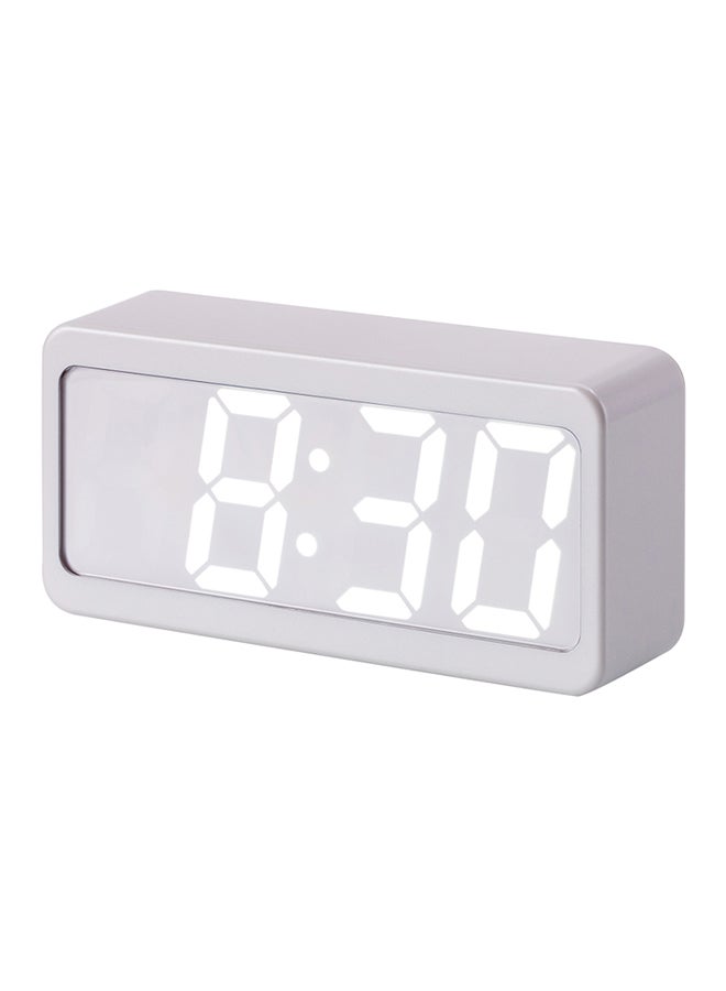 Decdeal - LED Digital Alarm Clock White 17 x 9.2 x 5.5cm - Image 1