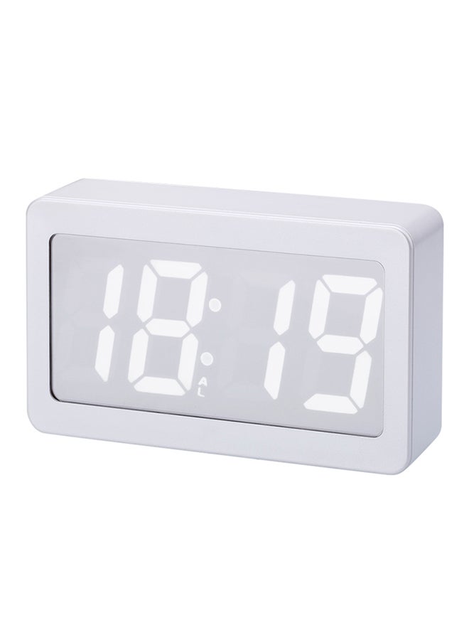 Decdeal LED Digital Alarm Clock White 17 x 9.2 x 5.5cm - Image 1