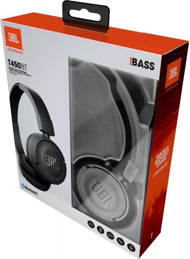 JBL - T450BT On-Ear Wireless Headphones Black - Image 1