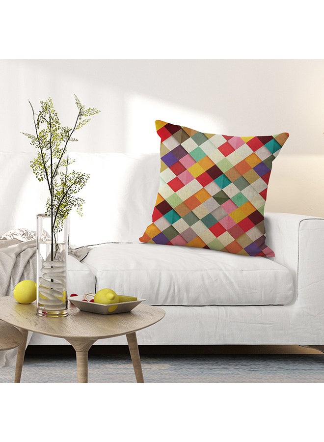 Decdeal - Decorative Geometric Pattern Cushion Cover Multicolour 45 x 45cm - Image 1