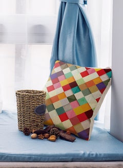 Decorative Geometric Pattern Cushion Cover Multicolour 45 x 45cm - v1538724853/N18285300A_3