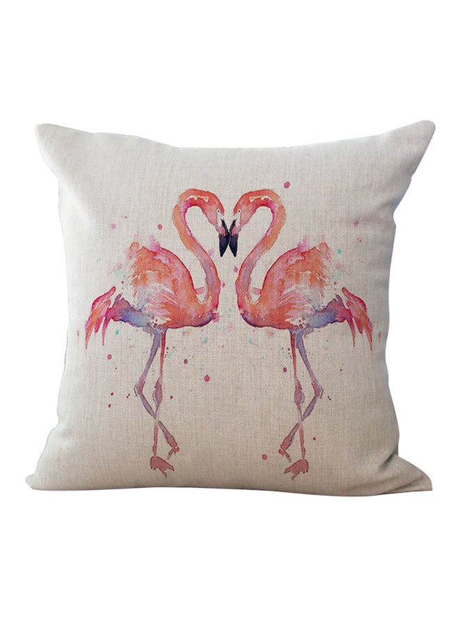 Decdeal - Decorative Flamingo Printed Cushion Cover Multicolour 45 x 45cm - Image 1