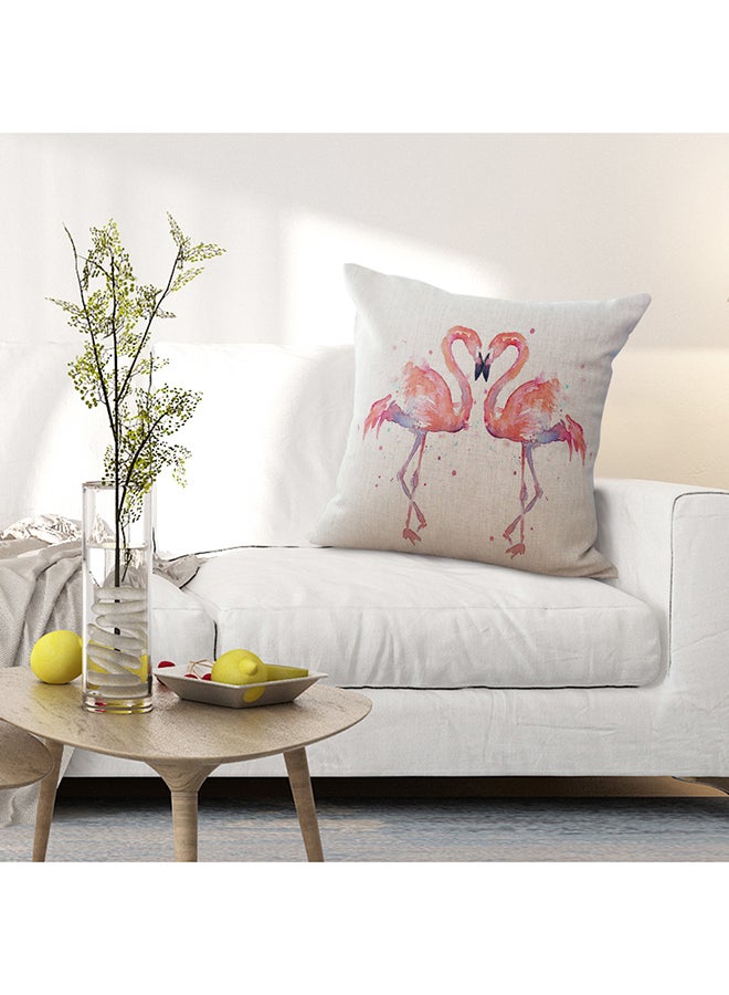 Decdeal - Decorative Flamingo Printed Cushion Cover Multicolour 45 x 45cm - Image 1