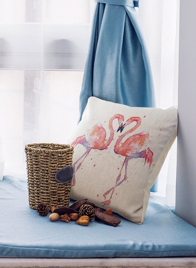Decdeal - Decorative Flamingo Printed Cushion Cover Multicolour 45 x 45cm - Image 1