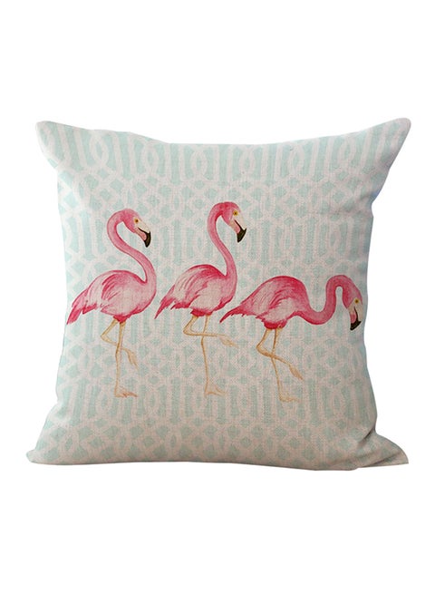 Decorative Flamingo Printed Cushion Cover Multicolour 45 x 45cm