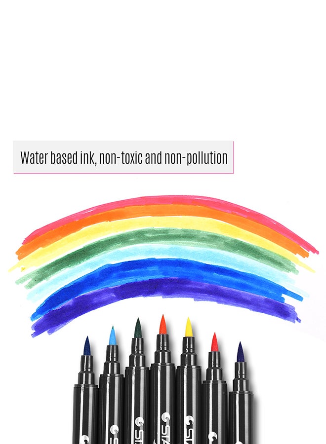 مجموعة أقلام تحديد أكواريل برأسين من 48 قطعة متعدد الألوان - Image 2