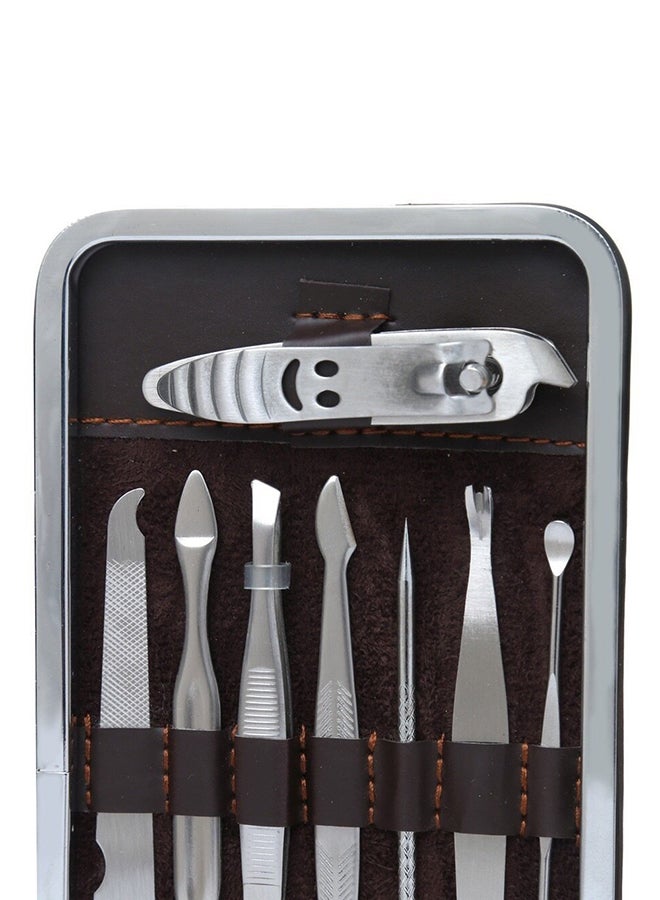 Foolzy - 12 Piece Manicure Pedicure Set Silver/Black - Image 1