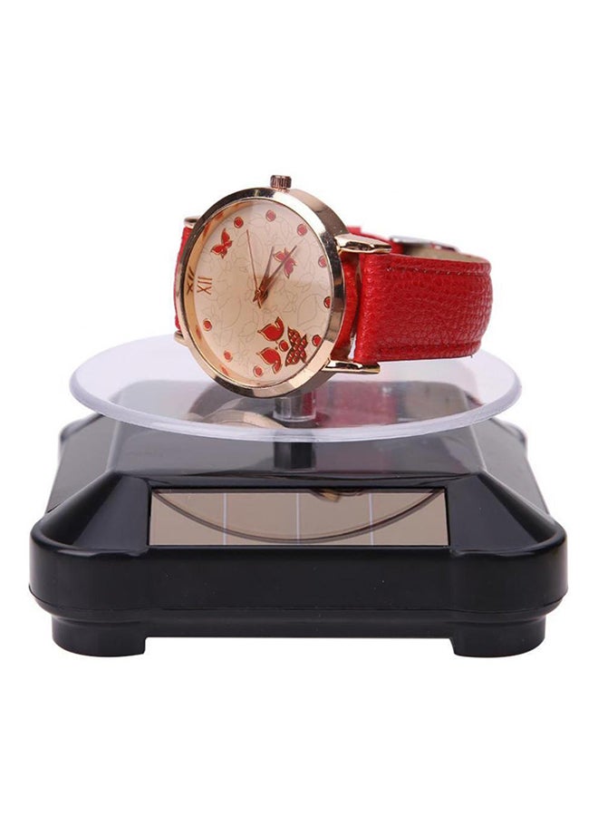 Bluelans - Solar Power Rotating Jewelry Stand Watch Display Holder With Turning Table - Image 1
