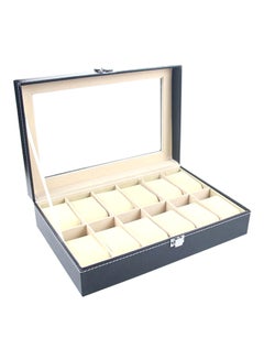 12 Slots Faux Leather Watch Box