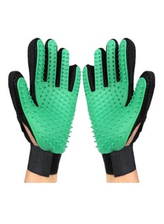 2 Pair Of Grooming Glove For Pets Green 23x17cm
