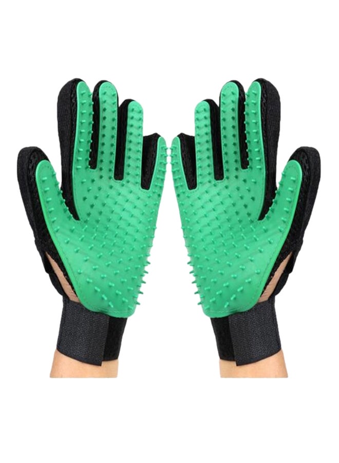 Generic - 2 Pair Of Grooming Glove For Pets Green 23x17cm - Image 1