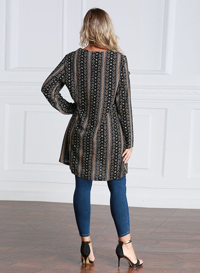 Generic Long Sleeve Plus Size Top Black/White/Red  - Image 2