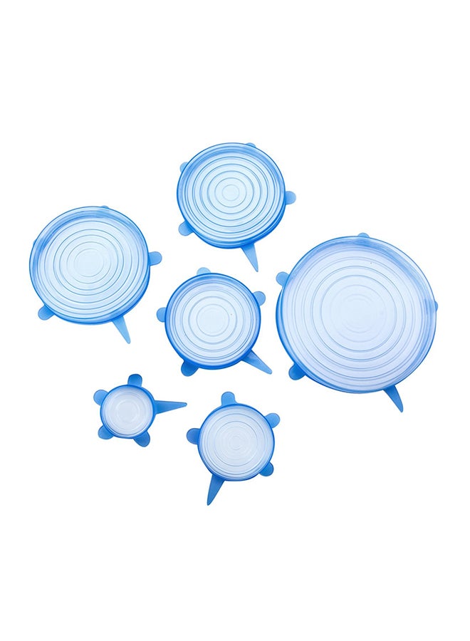 Generic 6-Piece Stretchable Silicone Lids Blue/White 158grams 
