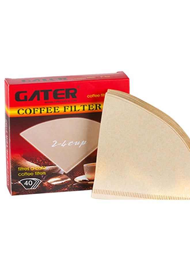 Generic - 40-Piece Coffee Filter Paper Beige 16x12cm - Image 1