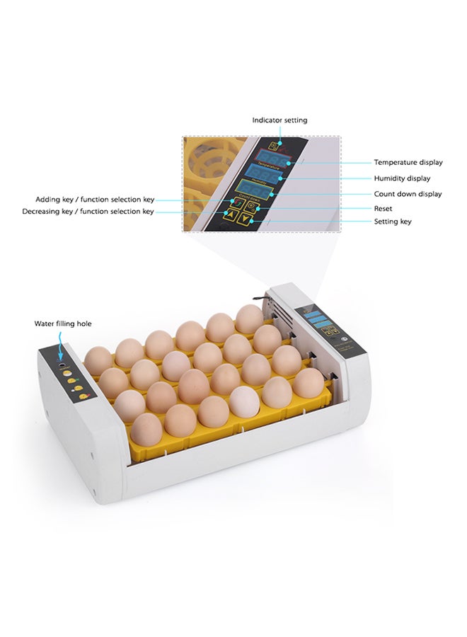 ANSELF - 24-Eggs Automatic Egg Incubator Clear/White - Image 1