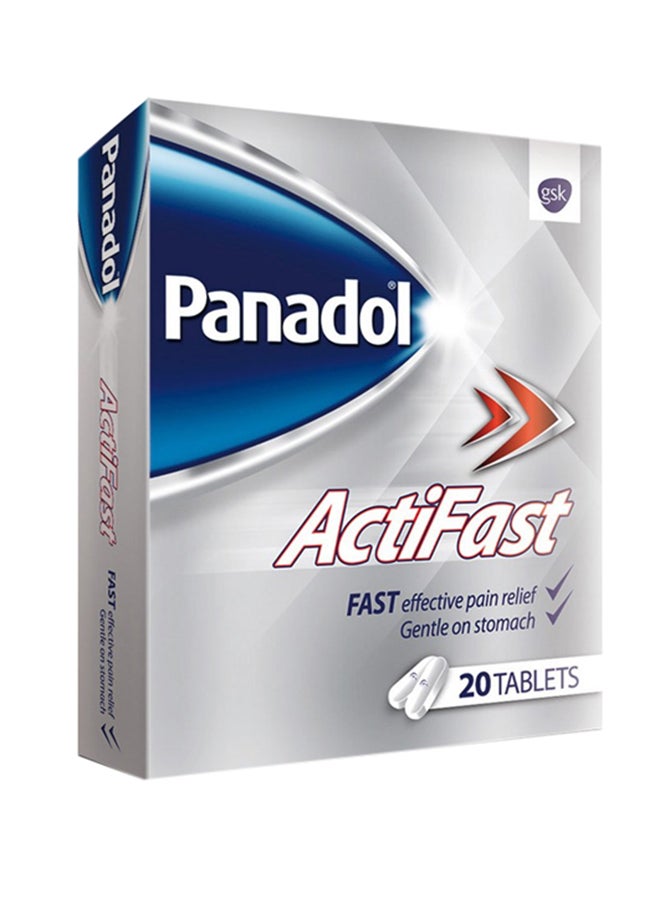 بانادول عبوة أقراص أكتيف فاست لتخفيف الألم، 20 قرص