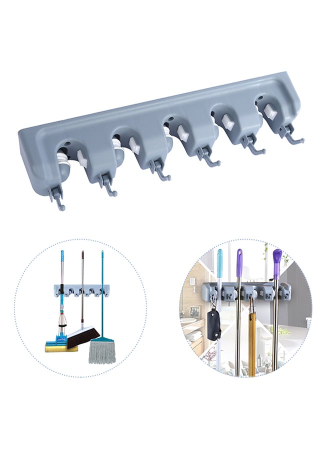 Generic Wall Mounted ABS Mop And Broom Holder Grey  - Image 4