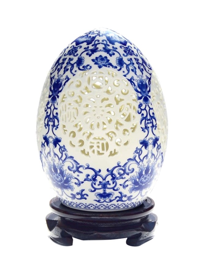Hollowed Out Ceramic Decorative Piece Blue/White 20x15cm  - Image 1