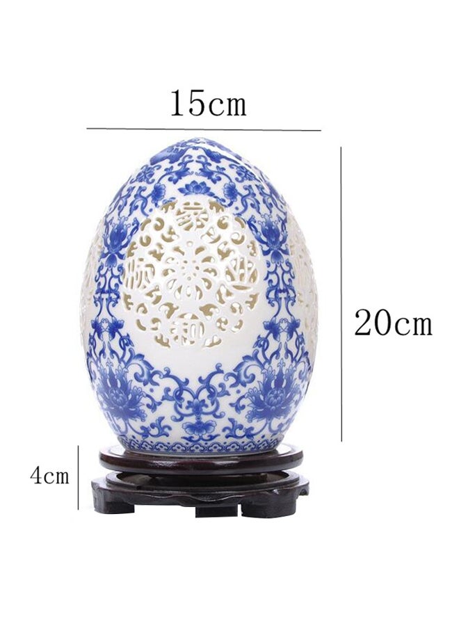 Hollowed Out Ceramic Decorative Piece Blue/White 20x15cm  - Image 2