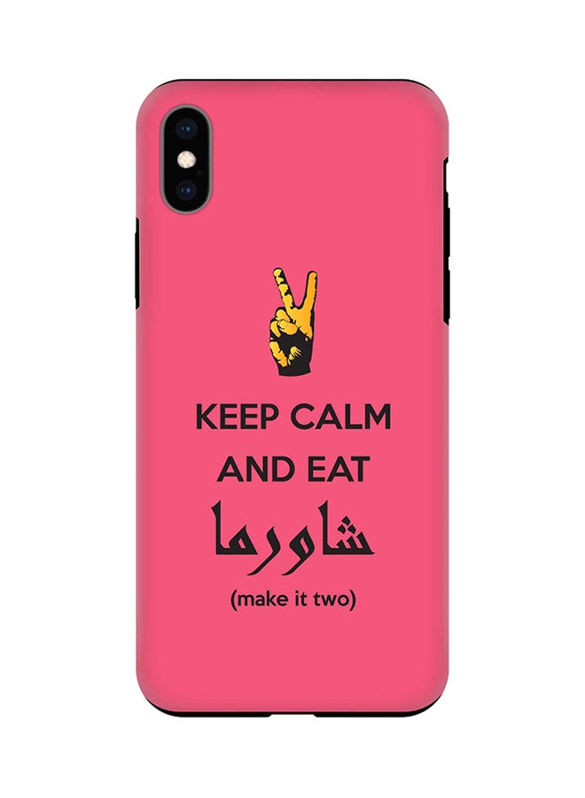 Protective Case Cover For Apple iPhone XS Max Keep Calm And Eat Shawarma (Pink)