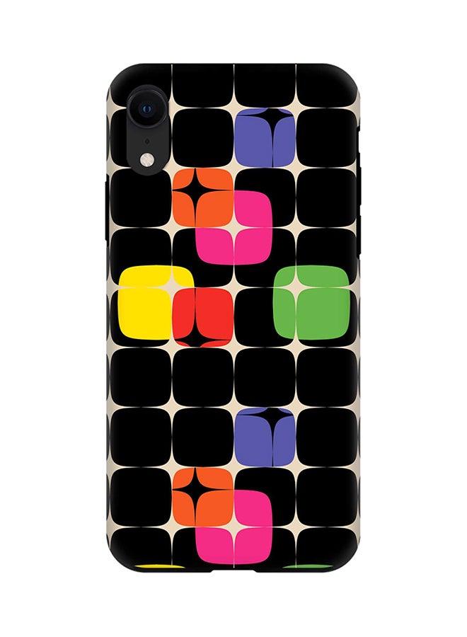 غطاء حماية واقٍ لهاتف أبل آيفون XR مزين بنقش نجوم من طراز السبعينات