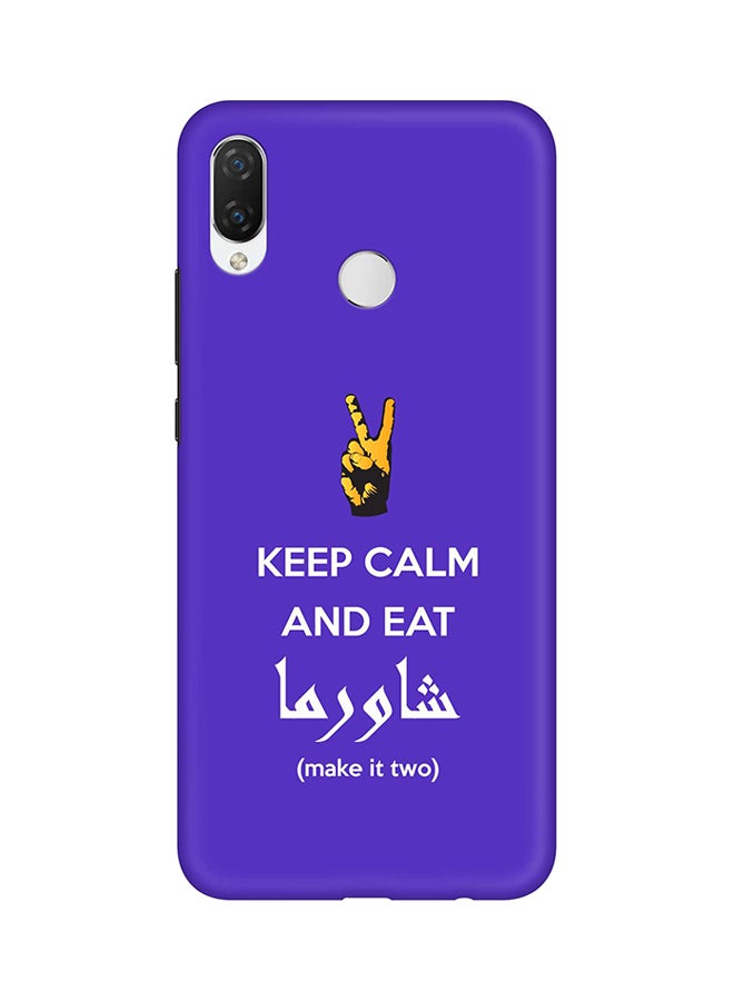 Stylizedd Protective Case Cover For Huawei P Smart+ (nova 3i) Keep Calm And Eat Shawarma (Blue)