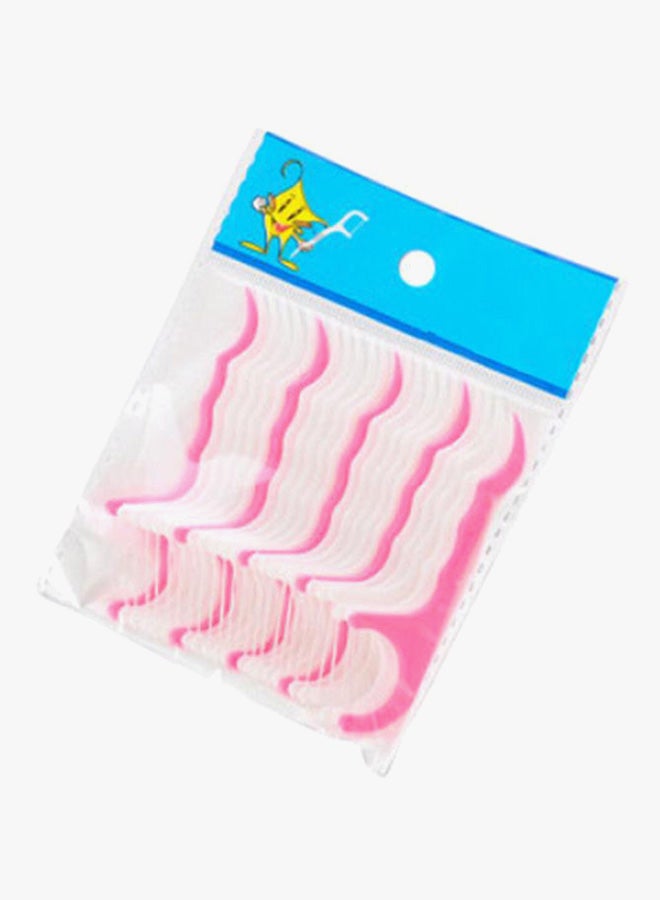 CYTHERIA 100-Piece Dental Floss Interdental Brush Teeth Stick Toothpicks B008-4 Pink/White 7cm  - Image 4
