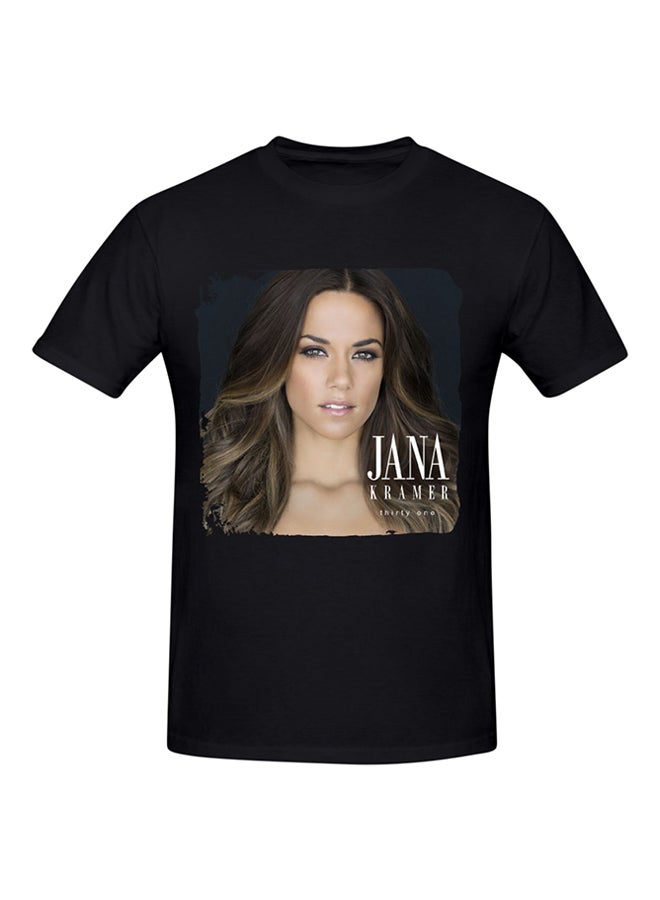Jana Kramer Thirty One Printed Cotton Short Sleeve T-shirt Black  - Image 1