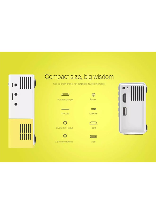 LCD Mini Portable Projector YG-300 Yellow/White/Black  - Image 4