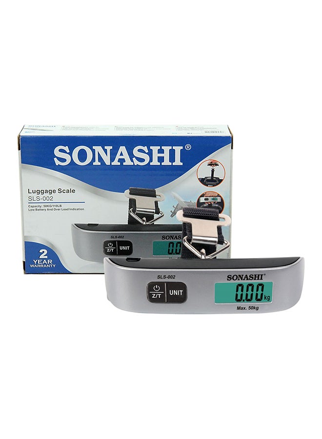 SONASHI Digital Luggage Scale with LCD Display  Portable Device with Max Capacity 50KG  Featured with Room Temperature Display Low Battery and Overload Indication  Ideal for all Luggage Bags SLS-002 Silver - Image 4
