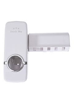 Automatic Toothpaste Dispenser And Toothbrush Holder White 20.3x5.1cm