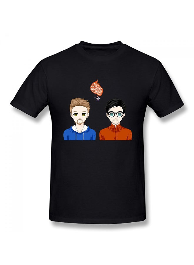 Generic - Good Mythical Morning Gmm Funny Logo Cotton Short Sleeve T-shirt Black - Image 1