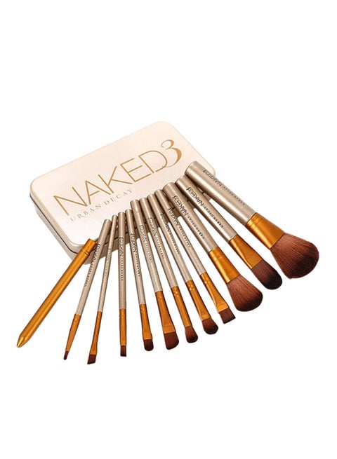 12-Piece Naked Makeup Brush Gold