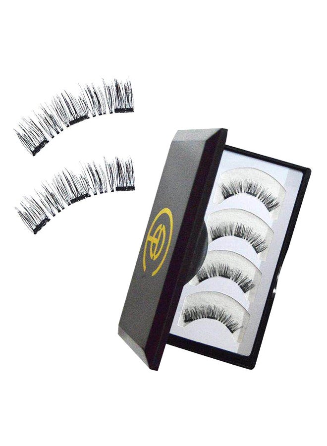2 Pair Double Magnetic False Eyelashes 002 Black
