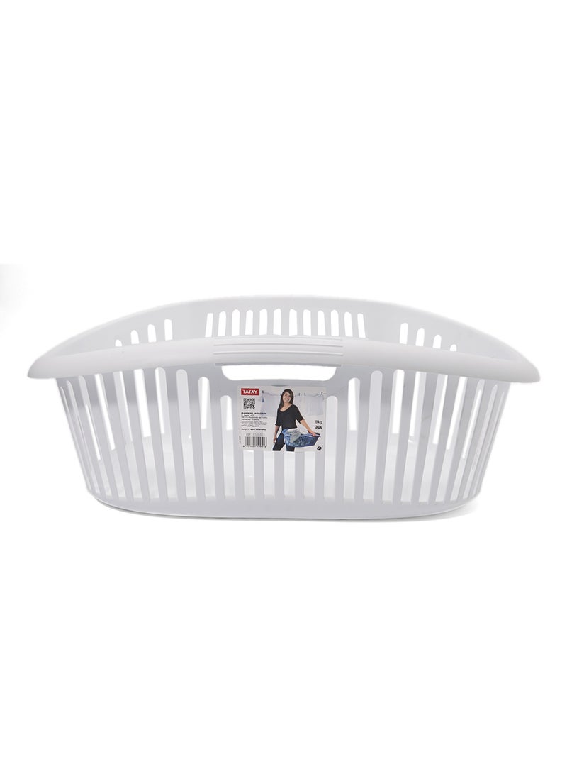 TATAY Laundry Cloth Basket White 30Liters - Image 2