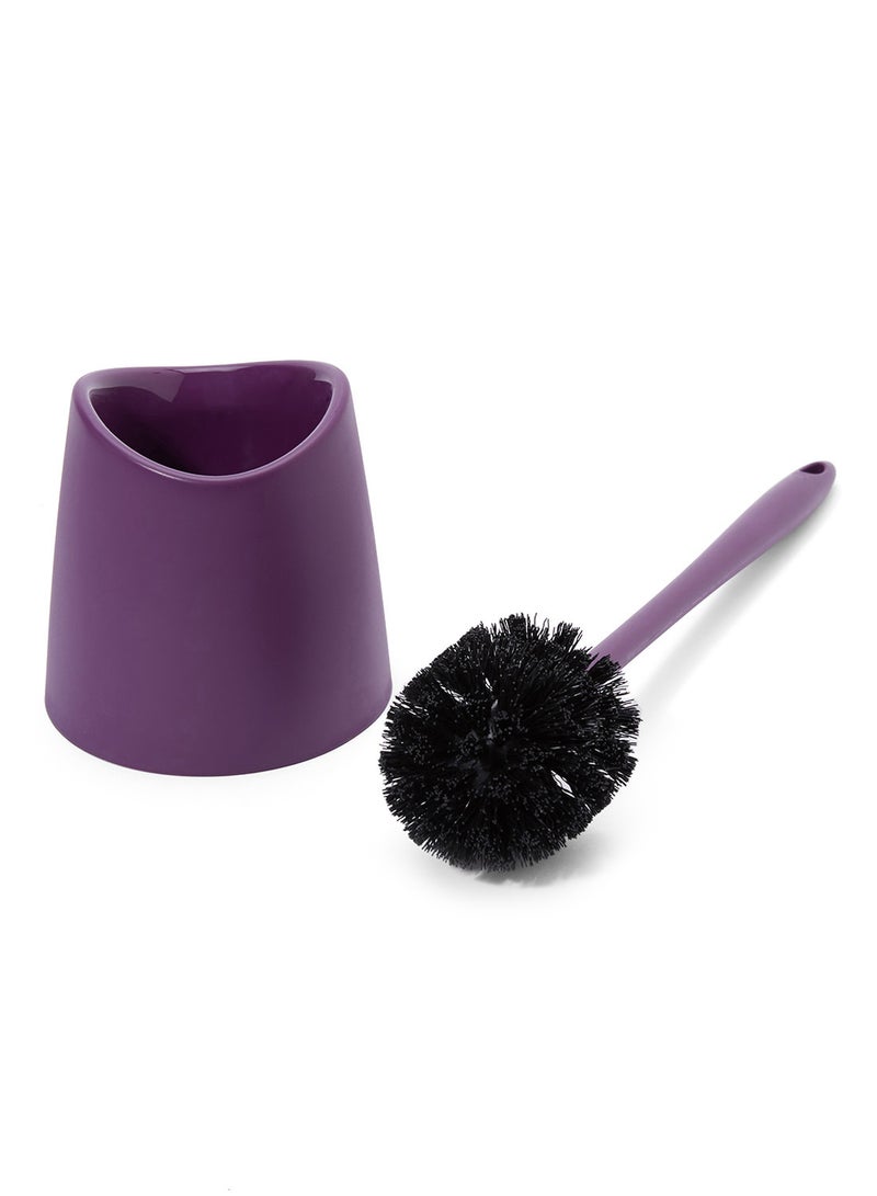 TATAY Toilet Brush With Holder Set Aubergine/Black 120x120x380cm - Image 2
