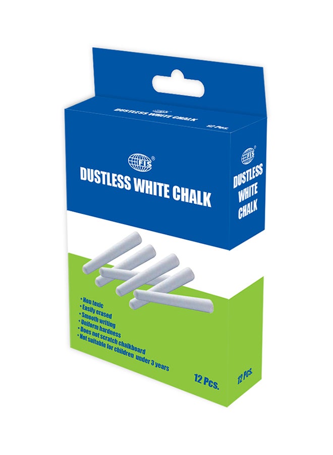 FIS 12-Piece Dustless Chalk White