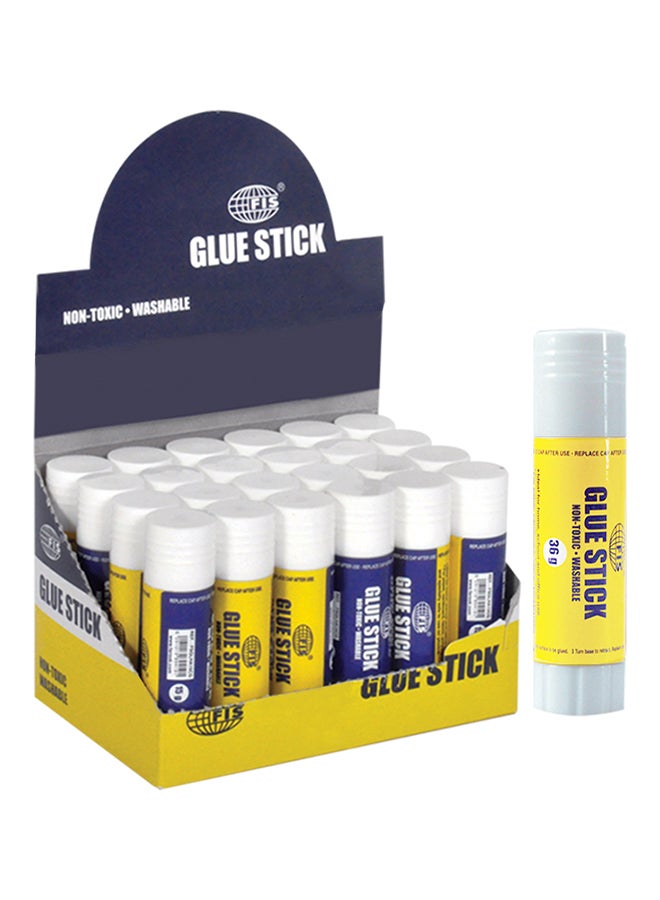 مجموعة أقلام صمغ مكونة من 12 قطعة أبيض