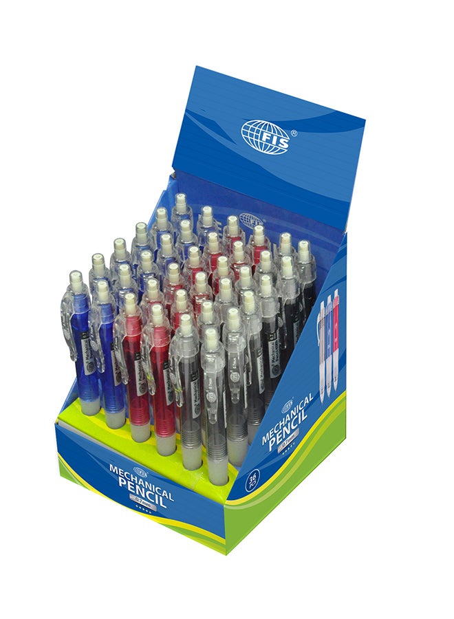 إف اي أس  طقم أقلام الرصاص الميكانيكية مكوّن من 36 قطعة أحمر / أزرق / أسود - Image 1