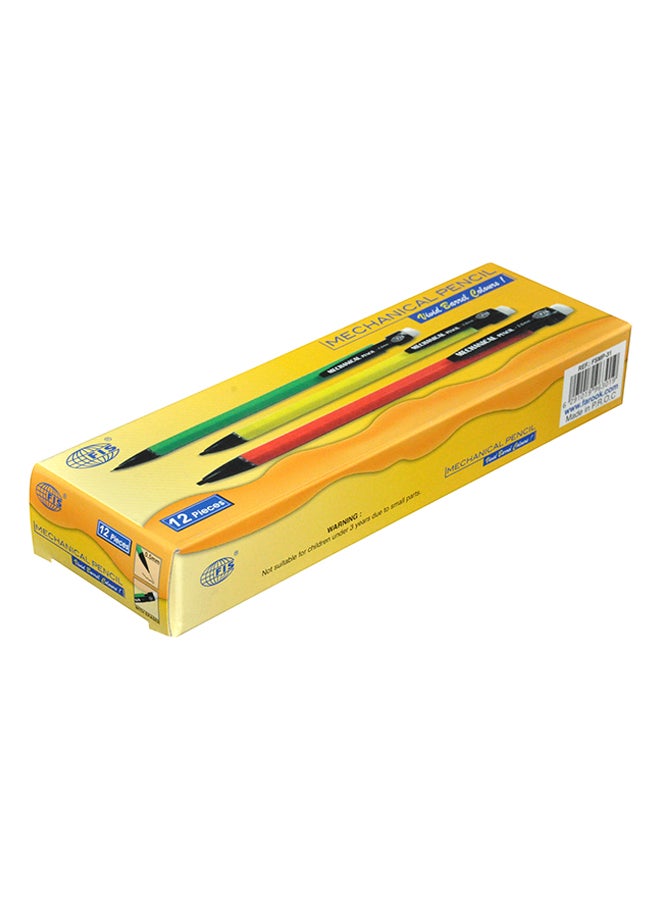 إف اي أس  طقم أقلام الرصاص الميكانيكية مكون من 12 قطعة متعدد الألوان - Image 2