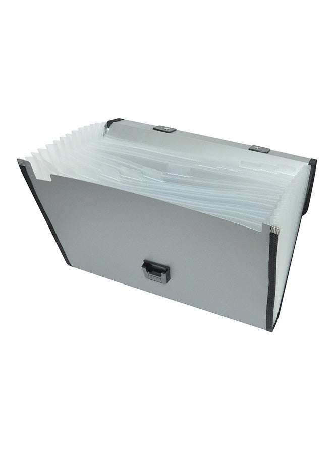 إف اي أس  ملف قابل للإضافة والتوسيع بلون معدني مكون من 13 جيباً رمادي/أسود - Image 2