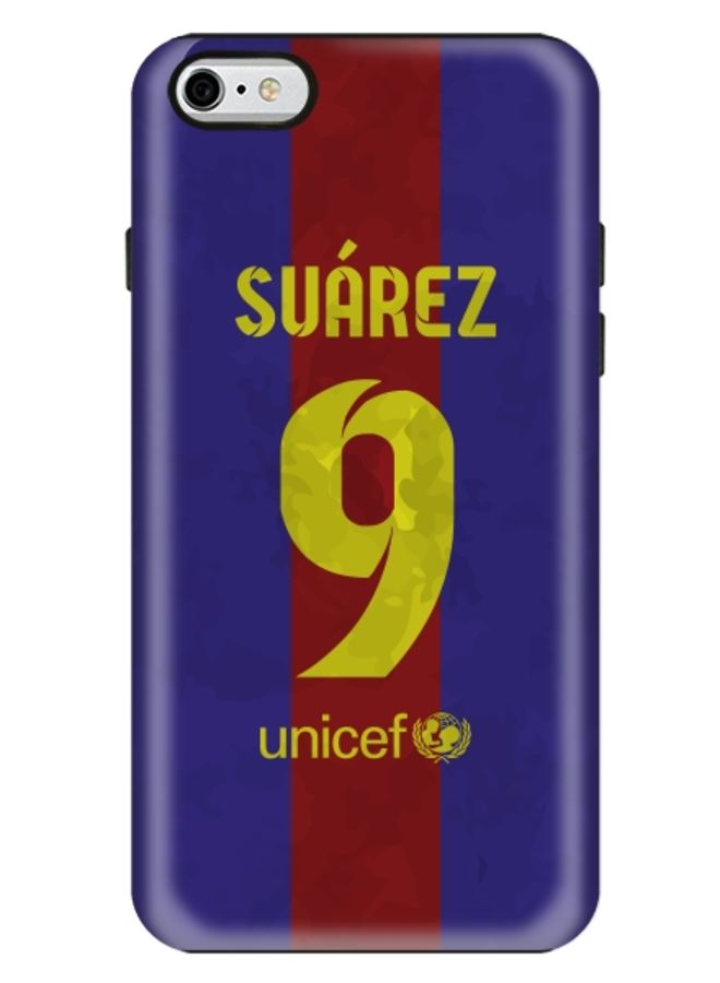 Stylizedd Premium Dual Layer Tough Case Cover Matte Finish for Apple iPhone 6/6s Suarez Barca Jersey - Image 1